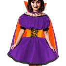 Fantasia Halloween Vampira Infantil Dark de Luxo Com Capa Fantasia Halloween Vampira Infantil Dark de Luxo Com Capa