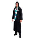 Fantasia Harry Potter Sonserina Capa com Capuz Draco Malfoy Adulto de Luxo Com Cachecol Fantasia Harry Potter Sonserina Capa com Capuz Draco Malfoy Adulto de Luxo Com Cachecol