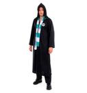 Fantasia Harry Potter Sonserina Capa com Capuz Draco Malfoy Adulto de Luxo Com Cachecol