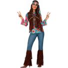 Fantasia Hippie Anos 70 e 60 Feminina Adulta Completa de Luxo