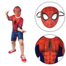 Fantasia Homem Aranha Basica Infantil Curta Com Máscara