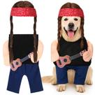 Fantasia Huhumy Halloween Country Singer Dog com guitarra para XL