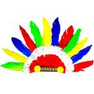 Fantasia Indígena Cocar de Penas Coloridas com Tamanho Único Fantasia Indígena Cocar de Penas Coloridas com Tamanho Único