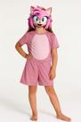 Fantasia Infantil Amy Rose Com Máscara 3D Envio Imediato !