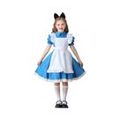 Fantasia Infantil Azul Alice No País Das Maravilhas Para Meninas, Vestido De Cosplay Lolita Para