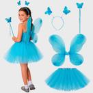 Fantasia Infantil Borboletinha pra Menina de Carnaval Kit com Asa Saia Tiara e Varinha