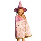 Fantasia Infantil Capa e Chapéu Bruxo com Estrelas Halloween -