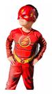 Fantasia Infantil Do Flash Longa Com Máscara e Enchimento