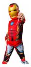 Fantasia Infantil Do Homem De Ferro Longa Com Enchimento e Máscara