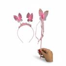 Fantasia infantil Fadinha borboleta com Varinha Tiara Rosa