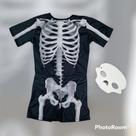 Fantasia infantil halloween esqueleto com máscara Fantasia infantil halloween esqueleto com máscara