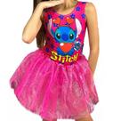 Fantasia Infantil lilo stich Body e Saia de tule rosa do 2 ao 10