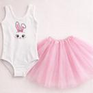 Fantasia Infantil Menina Coelhinha Saia e Body Cor:BrancoTamanho:10