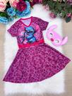 Fantasia infantil Menina Stitch e Angel Rosa