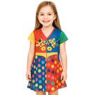 Fantasia Infantil Menina Vestido Palhacinha Colorida
