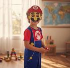 Fantasia Infantil Menino Mario Com Máscara Eva Tecido