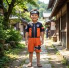 Fantasia Infantil Menino Naruto Com Máscara Eva Tecido