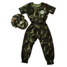 Fantasia Infantil Menino Soldado Camuflado Temático Verde