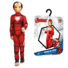 Fantasia Infantil Premium Homem de Ferro com Mascara Roupa Manga Longa Tamanho:M