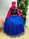 Fantasia Infantil Princesa Elza e Ana Frozen Vestido Temático