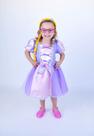 Fantasia Infantil Princesa Lilás Com Tiara De Tranças Muvile