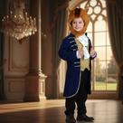 Fantasia Infantil Príncipe Bela Fera Blazer Gravata E Touca
