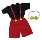 Fantasia Infantil Ratinho Mickey Com Gravatinha- 2 A 8 Anos Fantasia Infantil Ratinho Mickey Com Gravatinha- 2 A 8 Anos