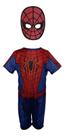 Fantasia Infantil Roupa Homem Aranha Com Máscara