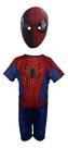 Fantasia Infantil Roupa Homem Aranha Com Máscara Realista