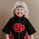 Fantasia Infantil Roupa Manto Akatsuki Com Bandana de Tecído Naruto Envio Rápido