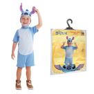 Fantasia Infantil Stitch Disney Premium Criança Com Capuz Aveludada De Luxo Super Magia -