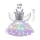 Fantasia Infantil Vestido Anjo com Asas e Tiara