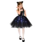Fantasia Infantil Vestido Gatinha Preta com Acessórios