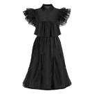 Fantasia Infantil Wandinha Familia Addams Vestido Luxo Festa