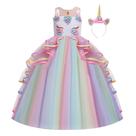 Fantasia IZKIZF Unicorn Princess Vestido com faixa de cabeça para meninas 10-11T