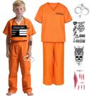 Fantasia Kuberas Prisoner para crianças, roupa laranja de Halloween