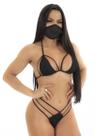 Fantasia Lingerie Ninja (Cor Preta Tamanho Unico)