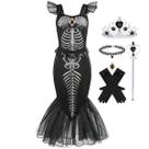 Fantasia Luzlen Girls Mermaid Skeleton 4-5T com acessórios
