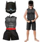 Fantasia Macacão E Máscara Preta Super Herói Infantil Masculina Para Menino Criança Traje Toymaster