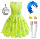 Fantasia Magwei Girls Disgust Joy Princess Dress de 7 a 8 anos Fantasia Magwei Girls Disgust Joy Princess Dress de 7 a 8 anos