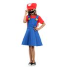 Fantasia Mario Bros Feminino Vestido Infantil - Super Mario World Fantasia Mario Bros Feminino Vestido Infantil - Super Mario World