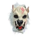 Fantasia Máscara de látex Lobo Branco com pelos assustadora