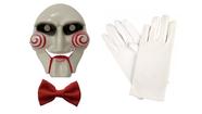 Fantasia mascara gravata luva boneco jogos mortais halloween