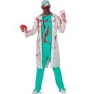 Fantasia Médico Zumbi de Halloween Adulta Masculina Assustadora Terror Jaleco Ensanguentado Camisa Calça