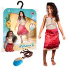 Fantasia Moana Personagem Disney Com Colar Infantil Menina