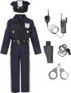 Fantasia Neilyoshop Kids Police Cop para meninos de 3 a 12 anos e acessórios