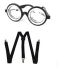 Fantasia Nerd Oculos e Suspensorio Preto