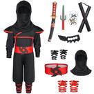 Fantasia Ninja Bosvin para crianças e meninos 3T 4T 5T com brinquedos de luxo