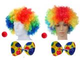 Fantasia Palhaço Unissex C/ Peruca Nariz Gravata Circo Festa