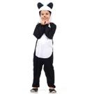 Fantasia Panda Kigurumi Infantil com Capuz e Orelhas